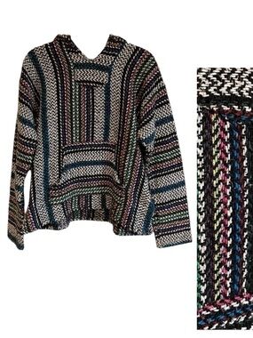Baja Joe Hoodie SM Multi Surf Granola Beach Southwestern Black Ragz Pullover